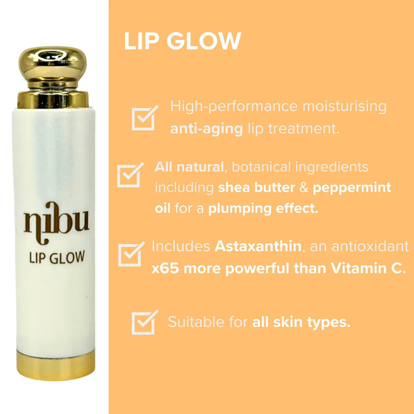 Nibu Lip Balm - Hydrating & Volumising Anti-Ageing Lip Treatment