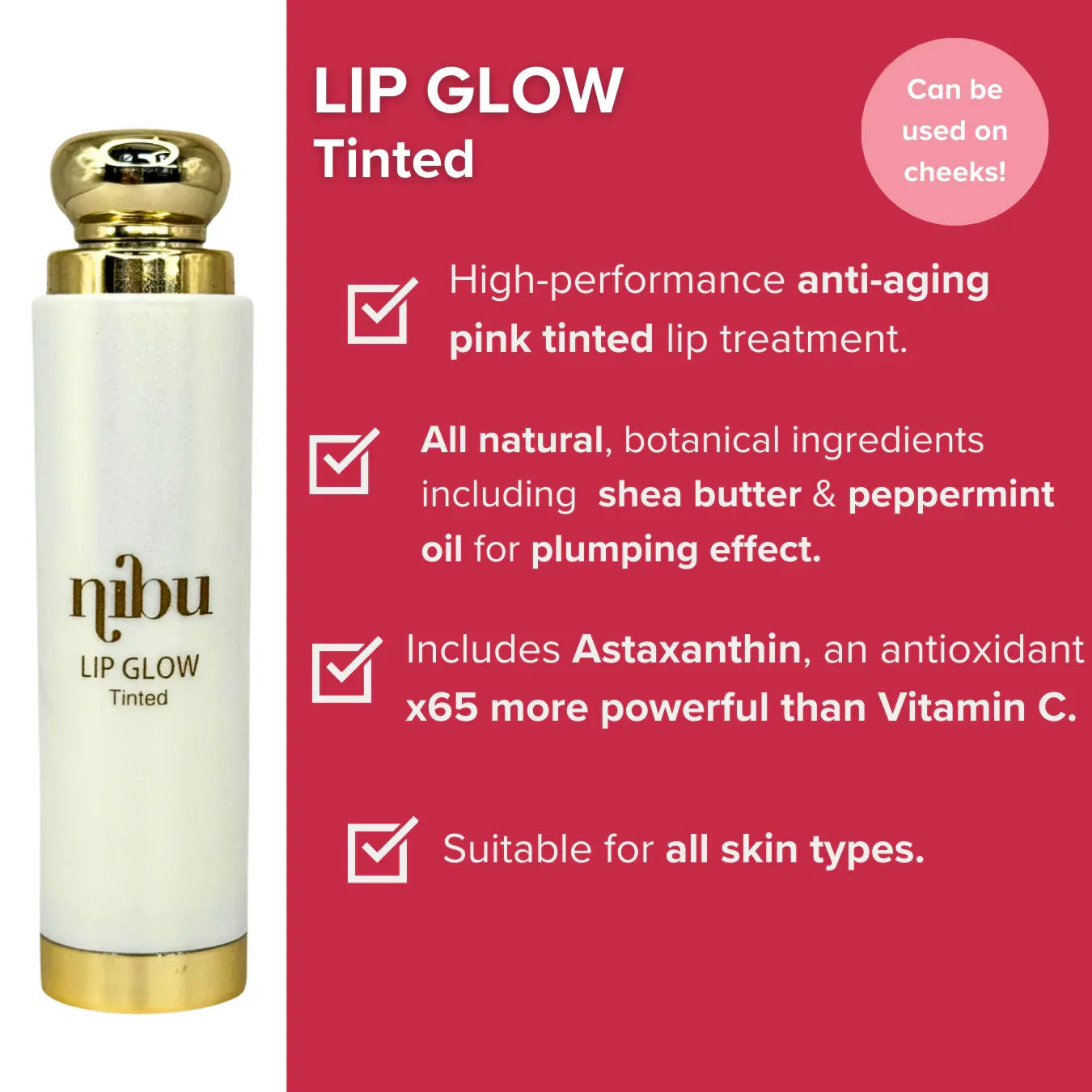 Nibu Lip Balm - Hydrating & Volumising Anti-Ageing Lip Treatment