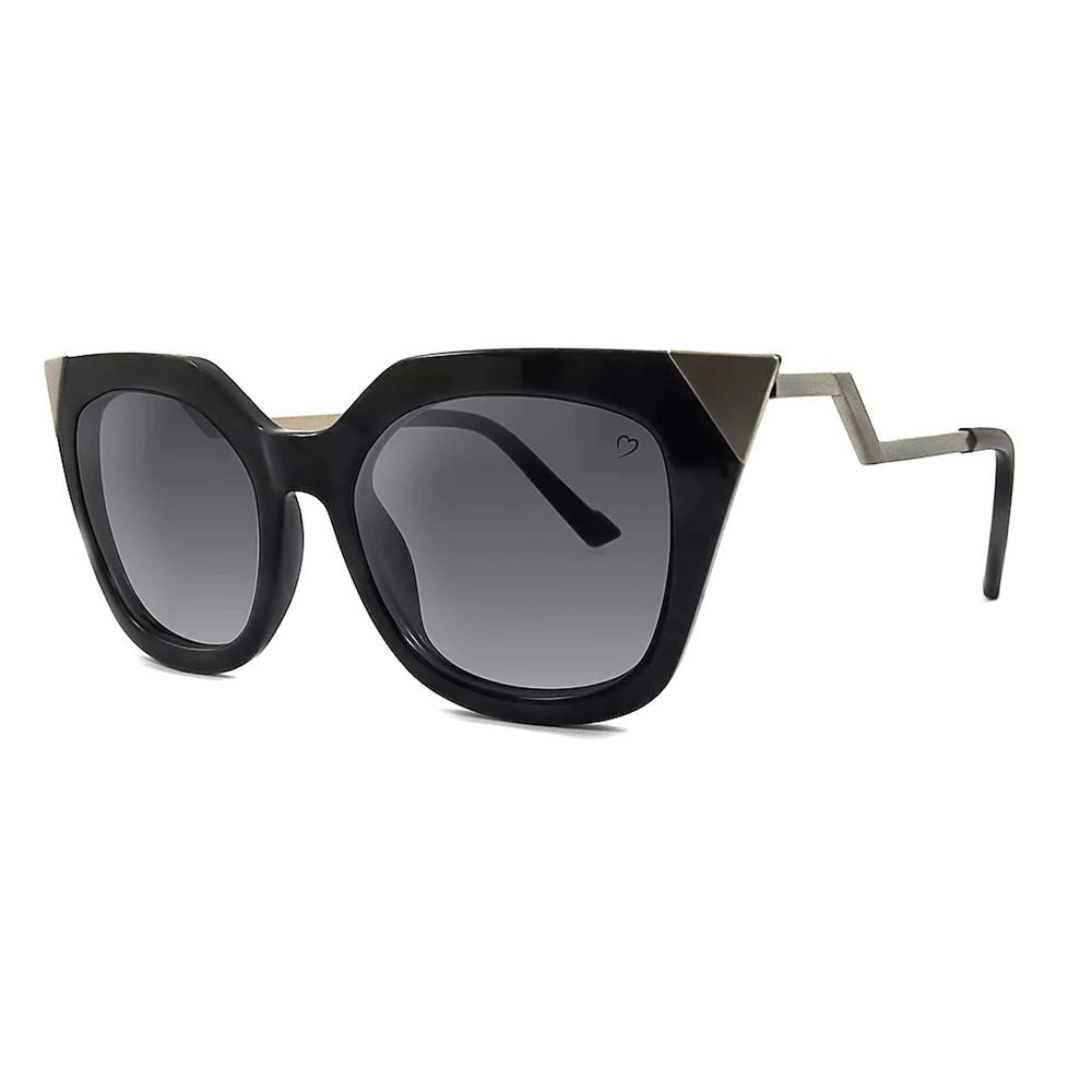 Ruby Rocks Metal Tip And Angled Temple 'Mykonos' Sunglasses In Black