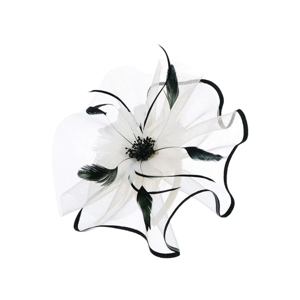 Ruby Rocks DAISYLEE Fascinator - Beige & Black