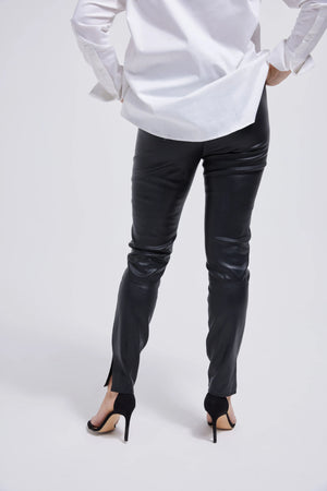 Women's Black Leather Trouser