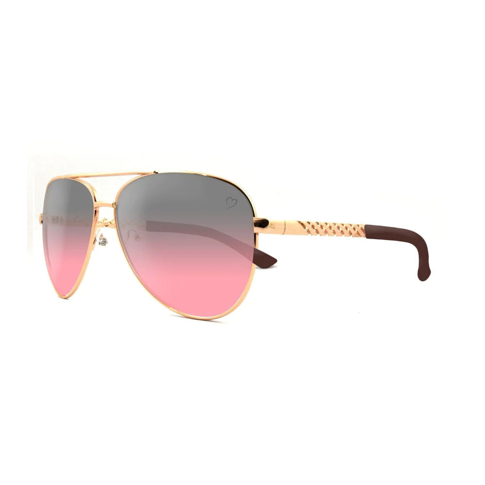 Ruby Rocks Metal 'Dominica' Aviator Sunglasses With Embossed Temple in Gold