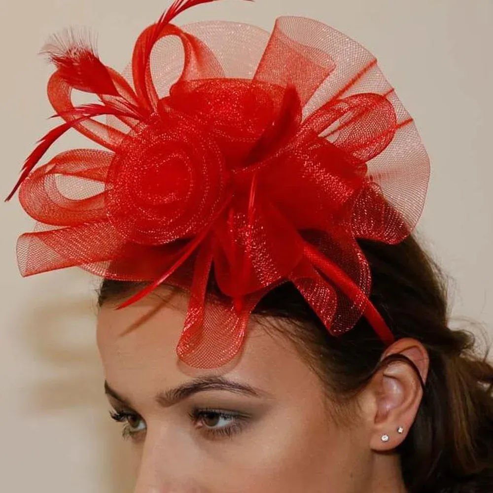 Ruby Rocks Yola Fascinator - Red