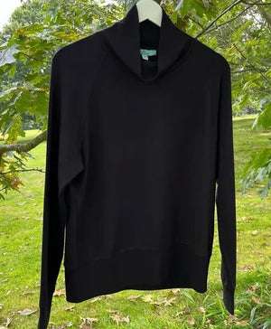 Women's sweat top with rib collar