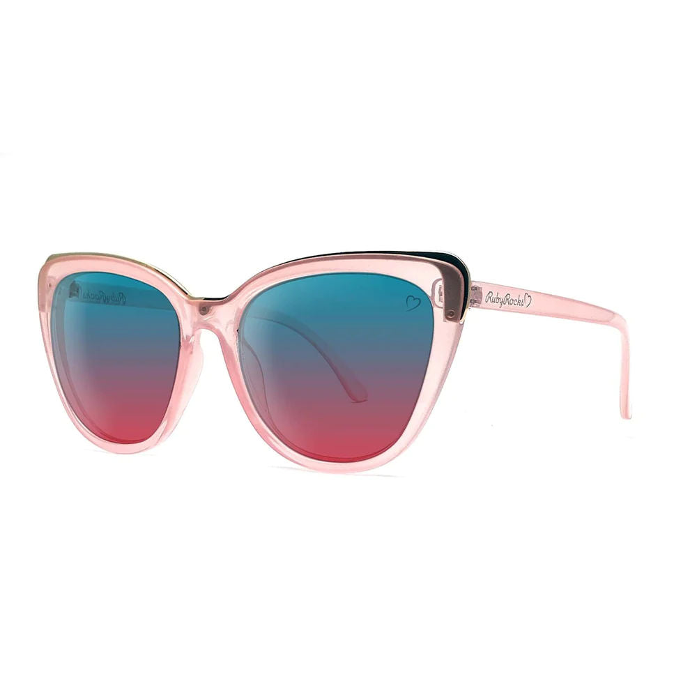 Ruby Rocks 'Roseanne' Cateye Sunglasses In Crystal Pink