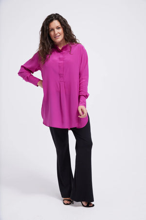 Women's Silk Shirt Mandarin Collar