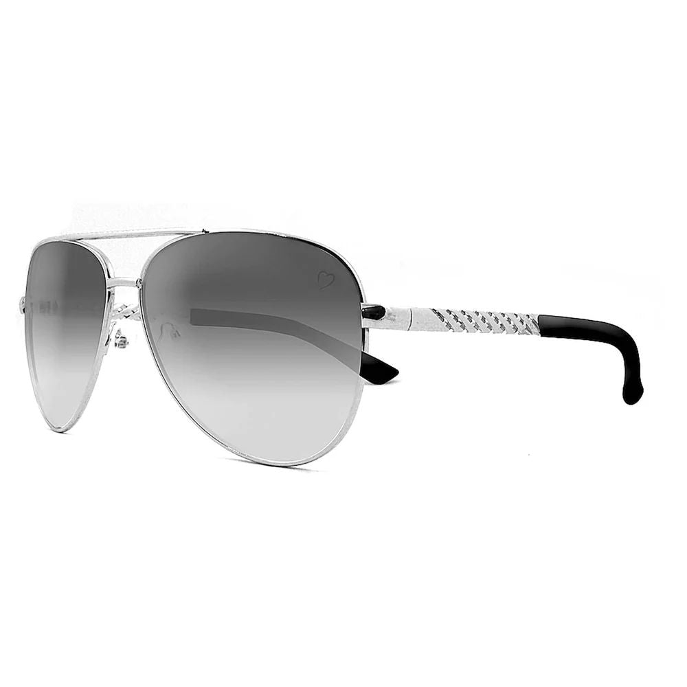 Ruby Rocks Metal 'Dominica' Aviator Sunglasses With Embossed Temple in Silver