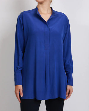 Women's Silk Shirt Mandarin Collar